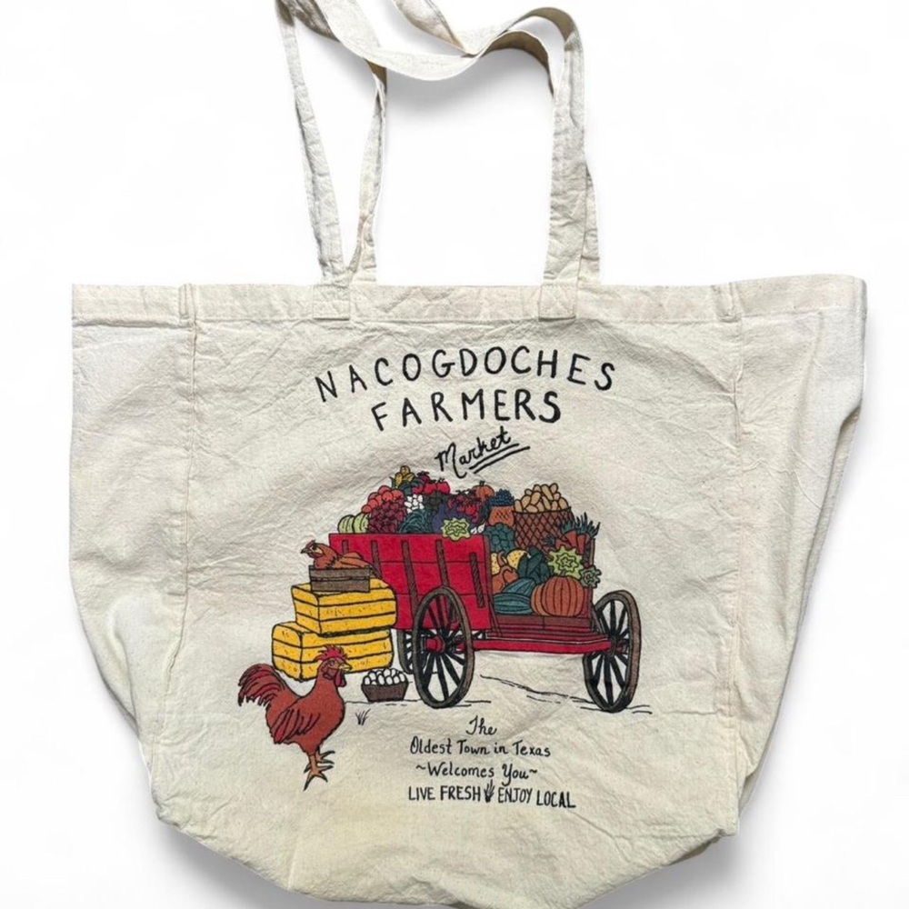 Nacogdoches Farmers Market cotton tote bag.13”x15”x6”Very roomy and soft.#texas
